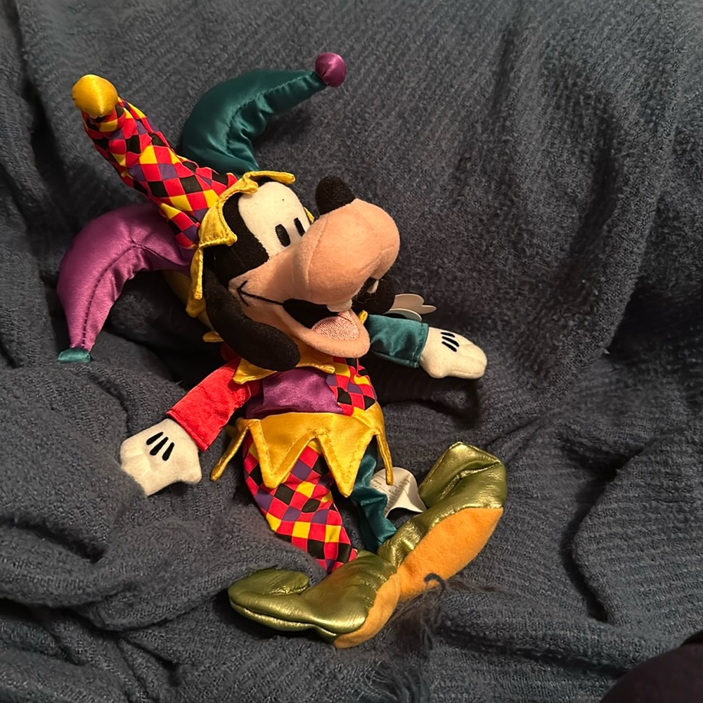 Vintage Disney Jester Goofy Mini Bean Bag NWT